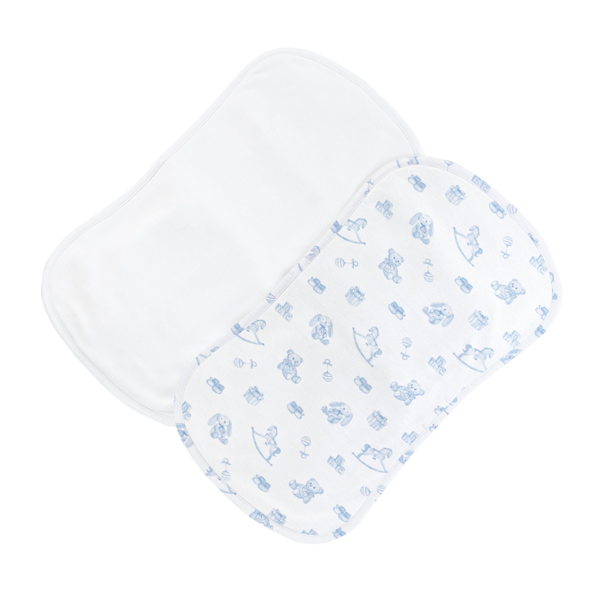 Tiny Baby Toys Printed Burp Cloth 2PC Set, Blue