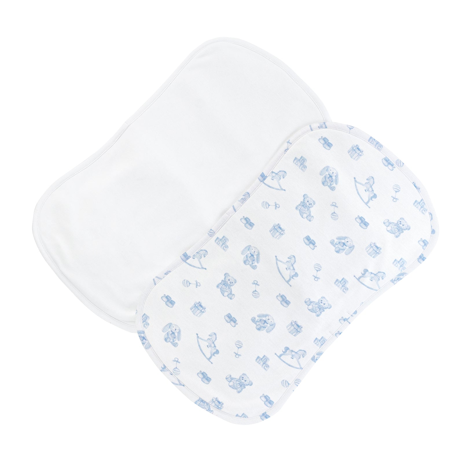 Tiny Baby Toys Printed Burp Cloth 2PC Set, Blue