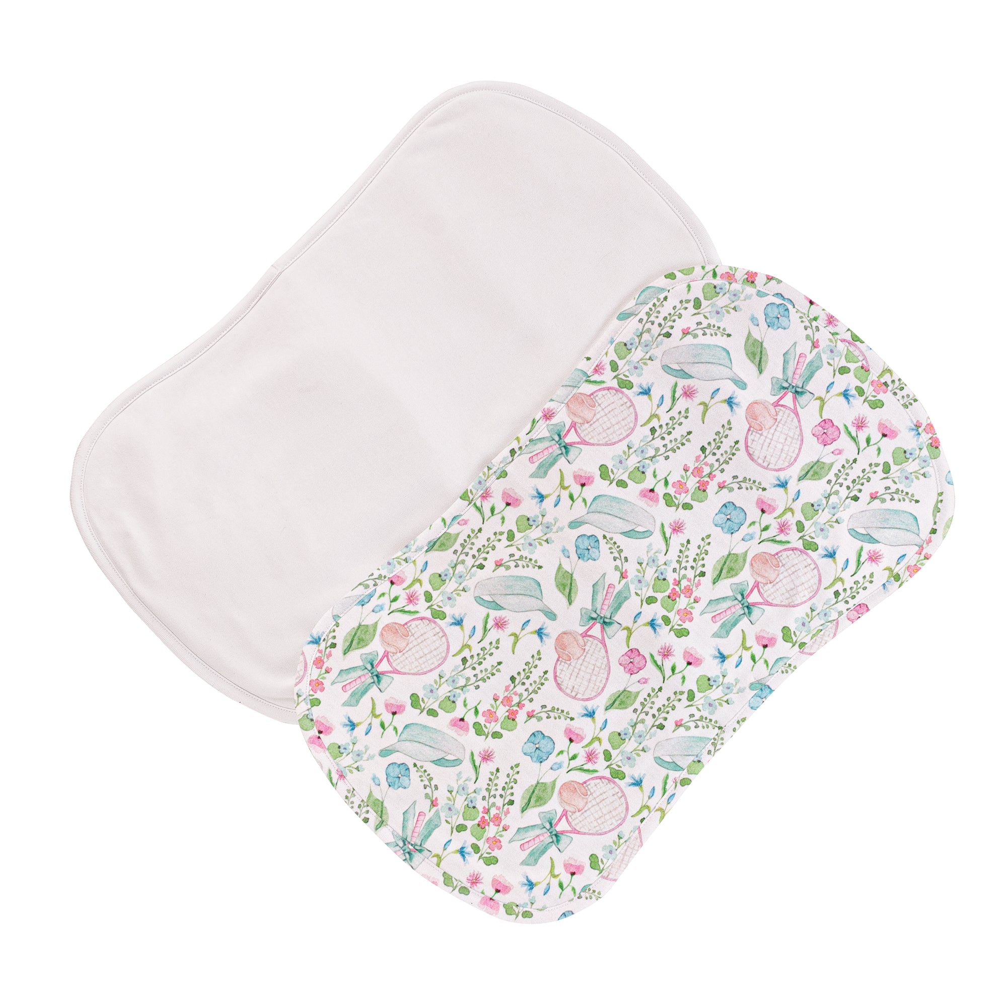 Baby Club Chic Tennis Twirl Burp Cloth 2PC Set