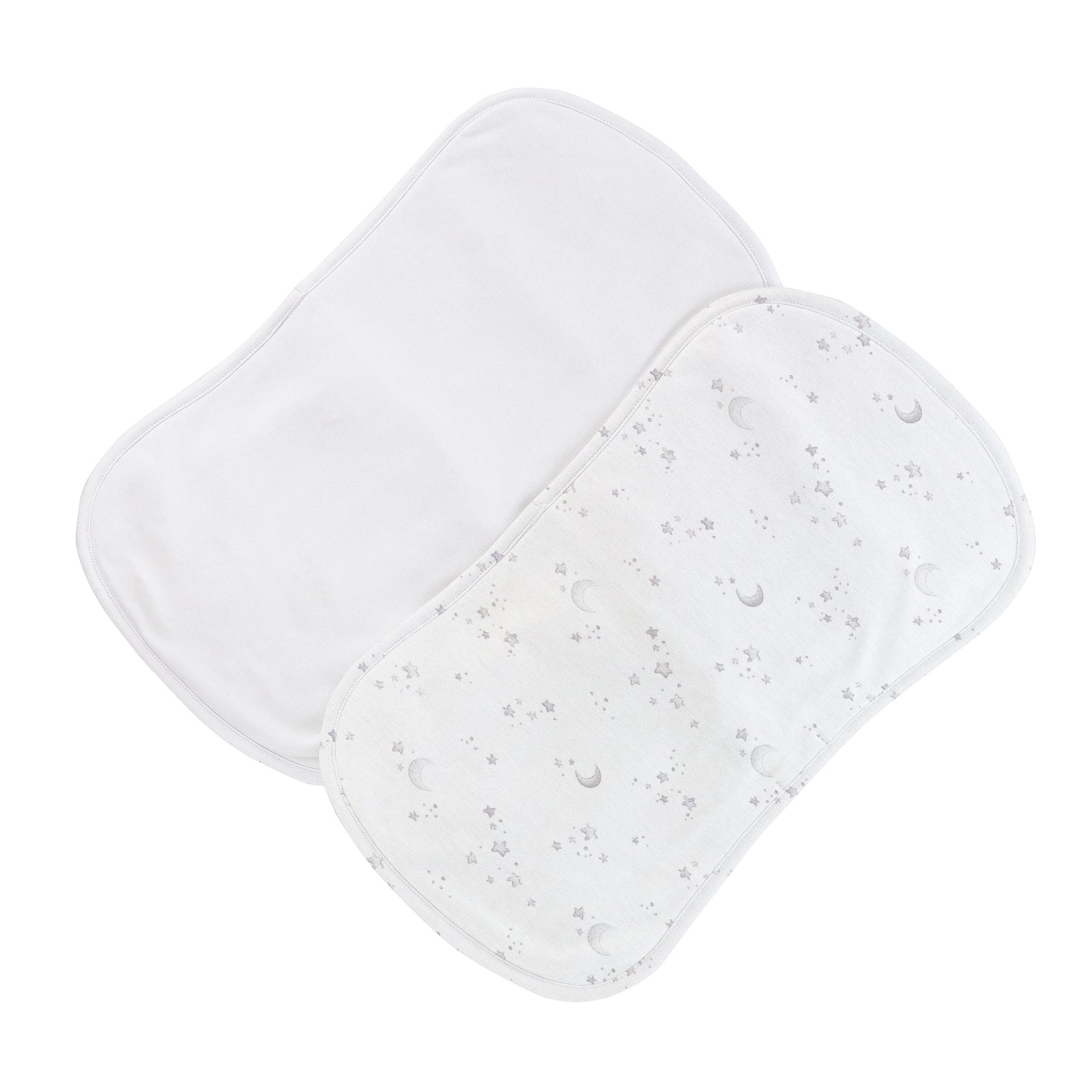 Baby Club Chic Whispers of Stars Gray Printed Pima Burp Cloth 2PC Set