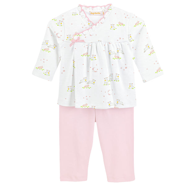 Baby Lambs - Pink, Crossed Tee & Pants Set