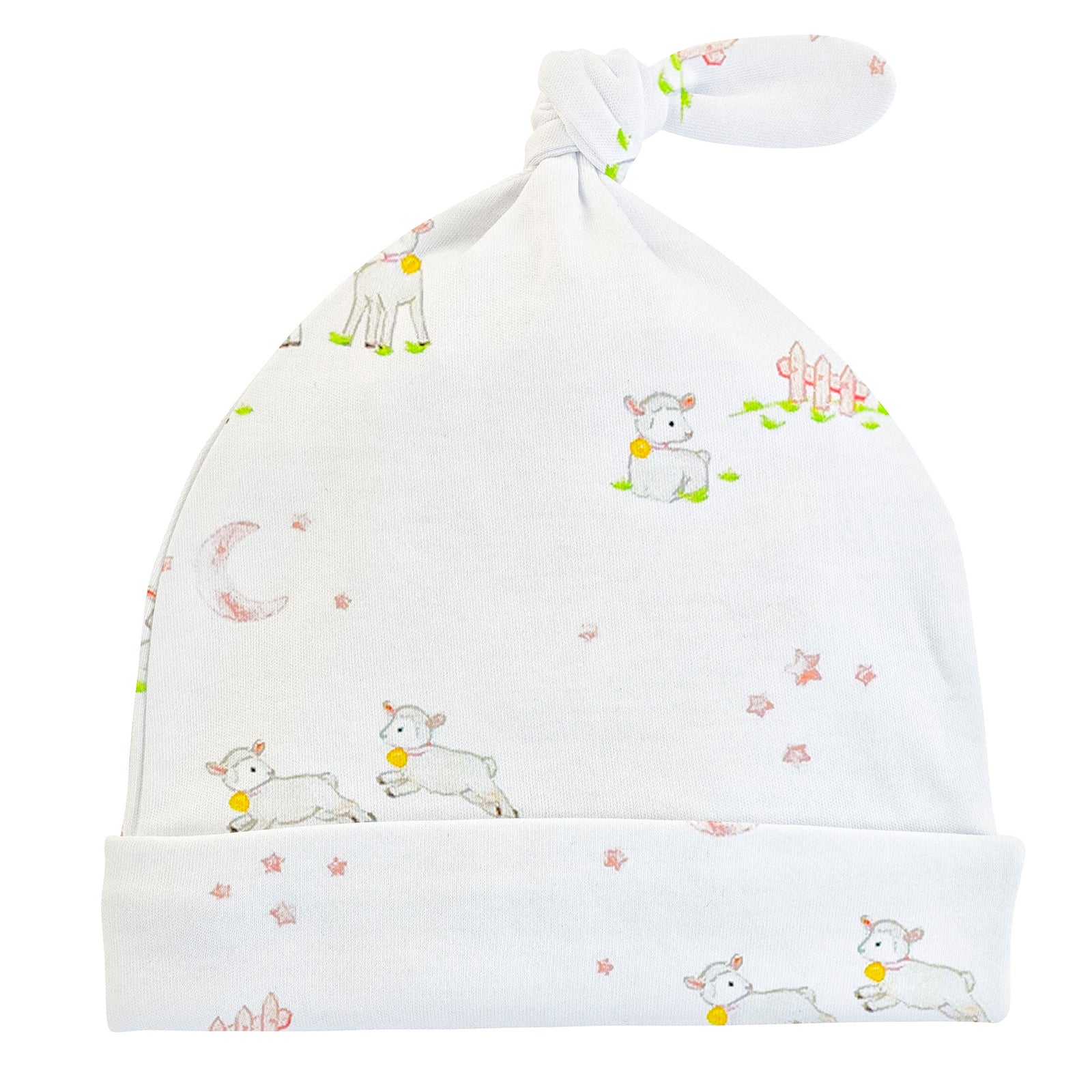 Baby Lambs Hat With Knot, Pink