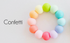 Bannor Toys Bunny Grasping Wooden Baby Toy with Teething Beads, Confetti