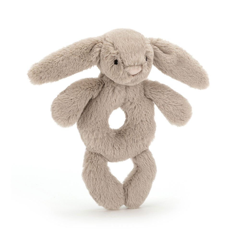 Bashful Bunny Ring Rattle, Beige