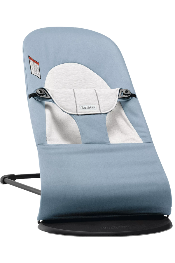 Bouncer Balance Soft, Black Frame, Cotton/Jersey, Blue/Gray