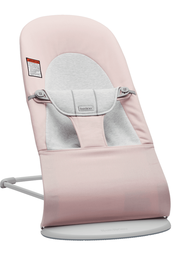 Bouncer Balance Soft Light Grey Frame Cotton Jersey Light Pink Gray