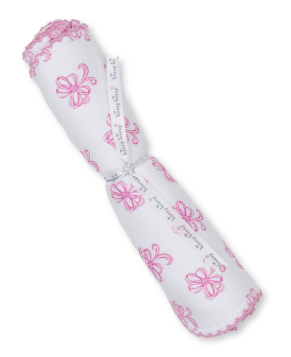 Bows All Around Burp Cloth, Pink