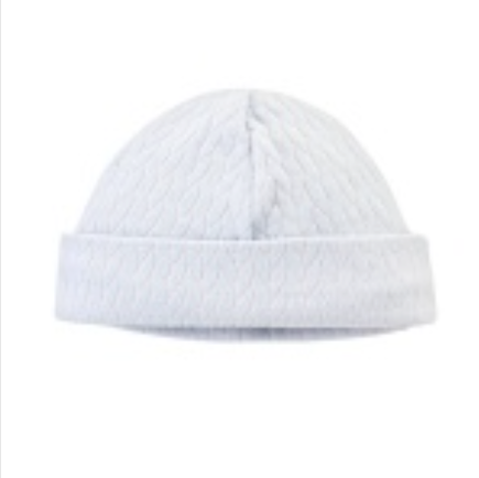 Braided Beanie Hat, Lt Blue