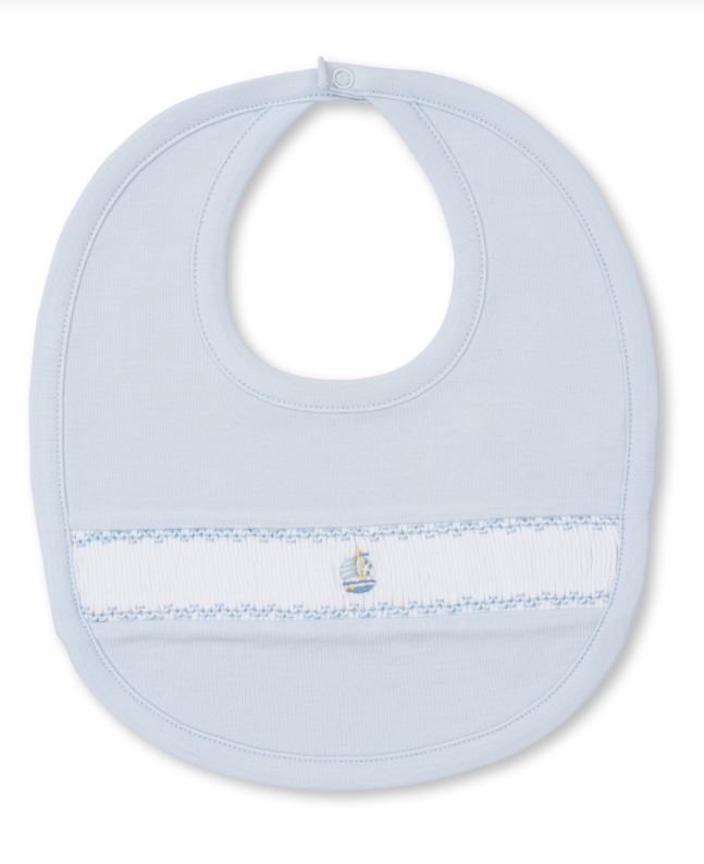 CLB Summer Medley Bib w/Hand Smocking, Blue