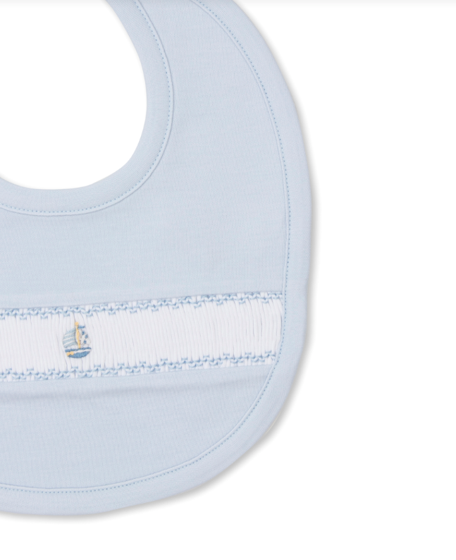 CLB Summer Medley Bib w/Hand Smocking, Blue