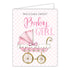 Card - Handpainted Welcome Sweet Baby Girl Carriage