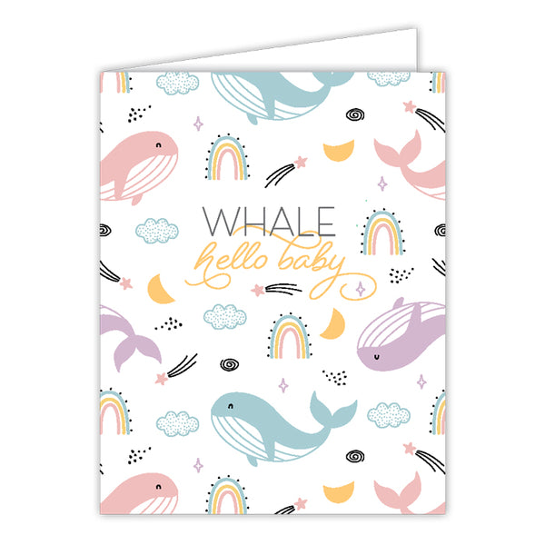Card - Handpainted Whale Hello Baby