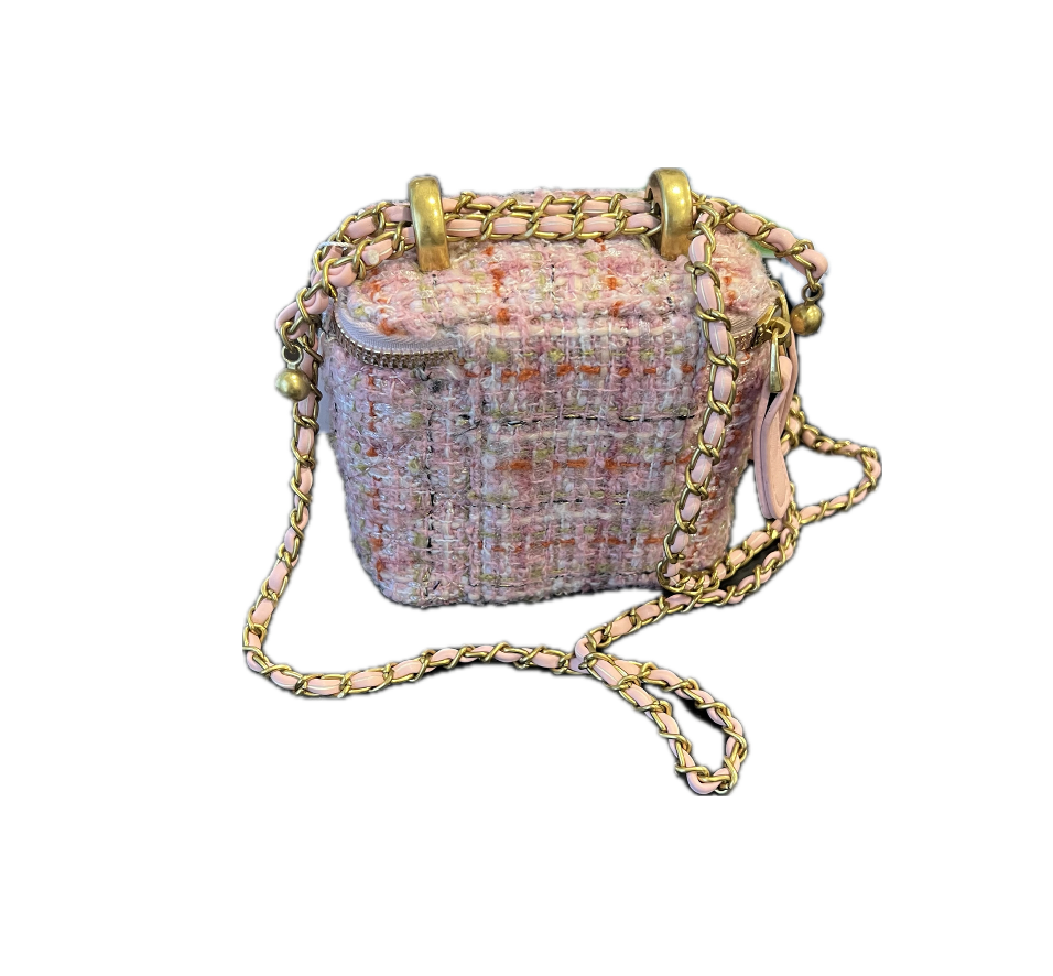 Ce Ce Co Boxed Golden Pink Tweed Purse