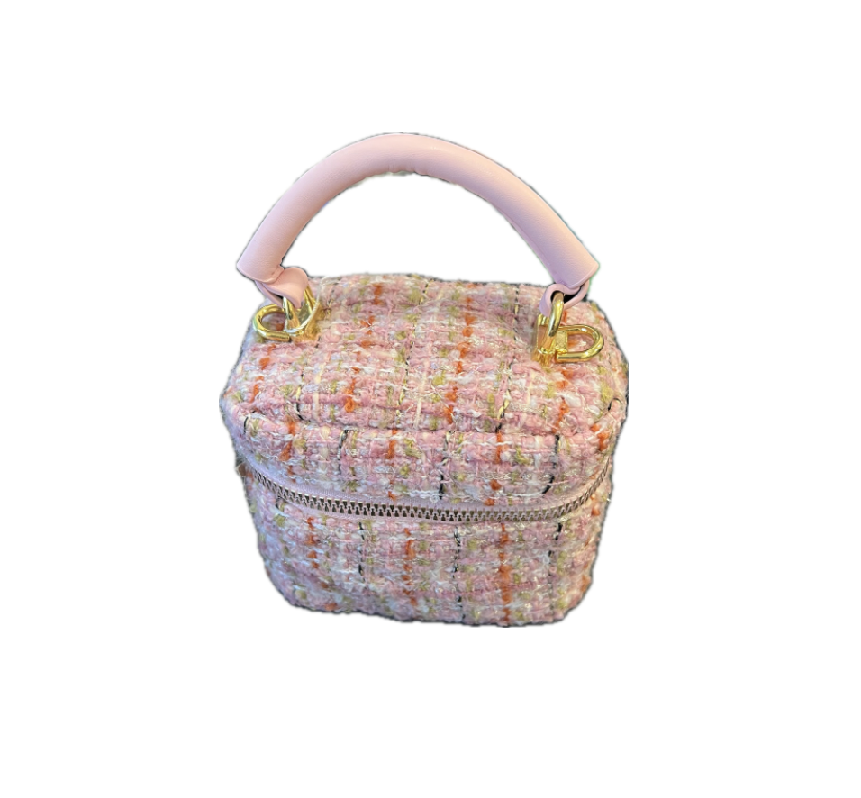 Ce Ce Co Boxed Golden Pink Tweed Purse