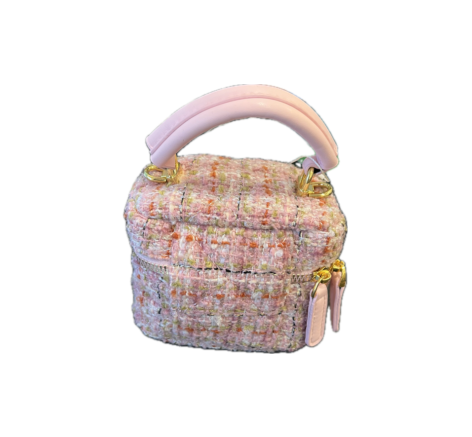 Ce Ce Co Boxed Golden Pink Tweed Purse