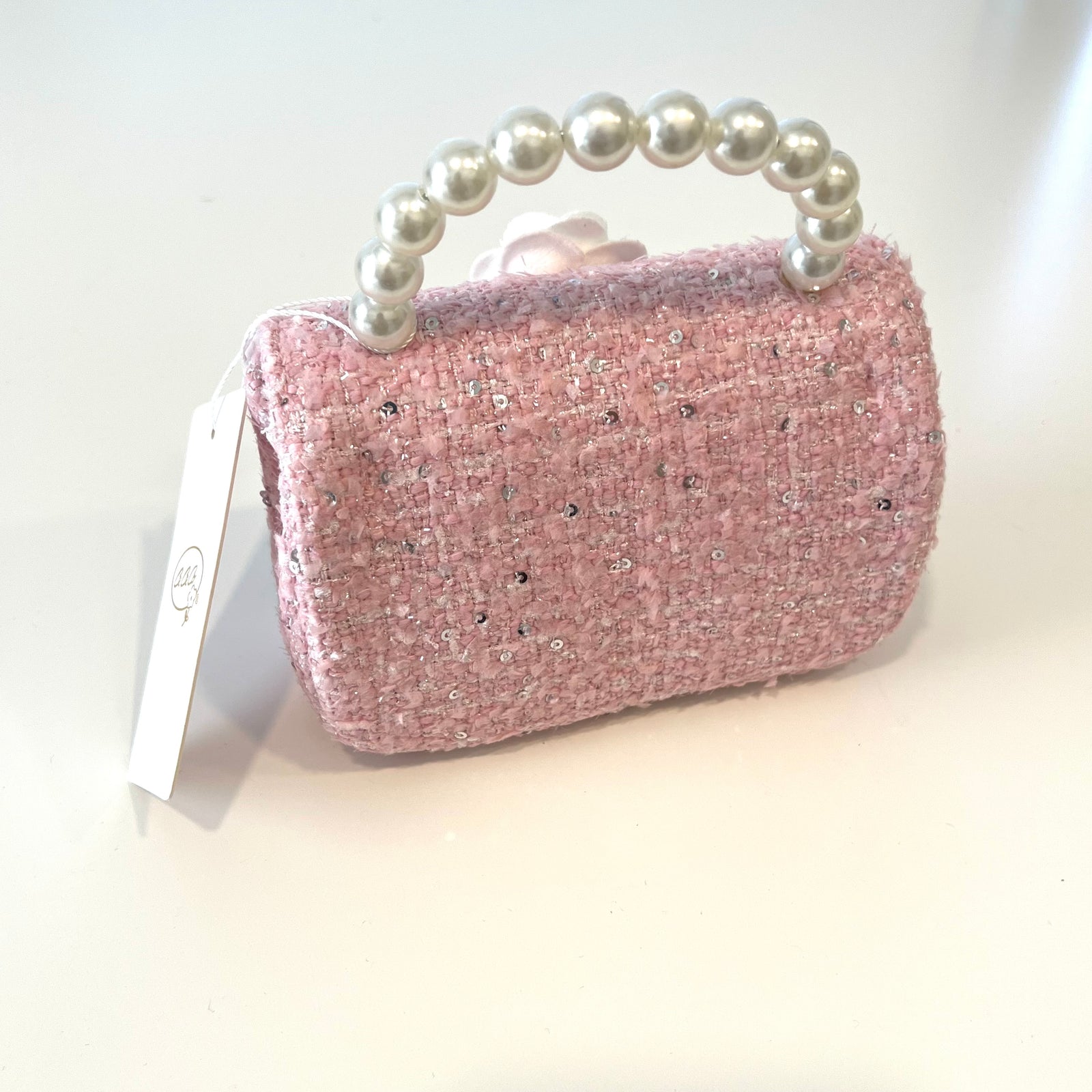 Ce Ce Co Pastel Tweed with Peony Purse - Pink