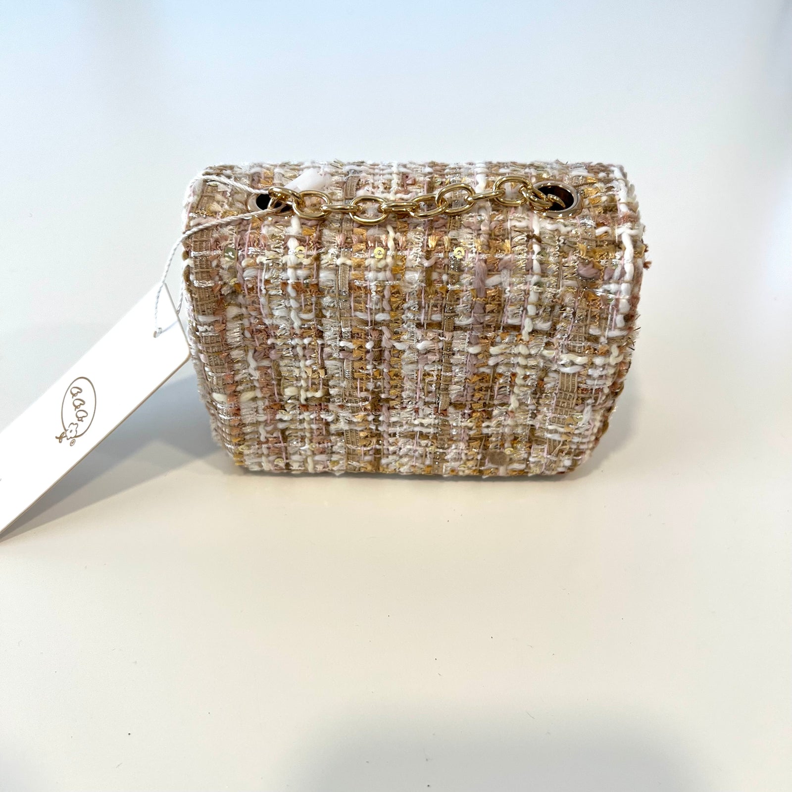 Ce Ce Co Tweed Little Lady Purse - Gold/Beige