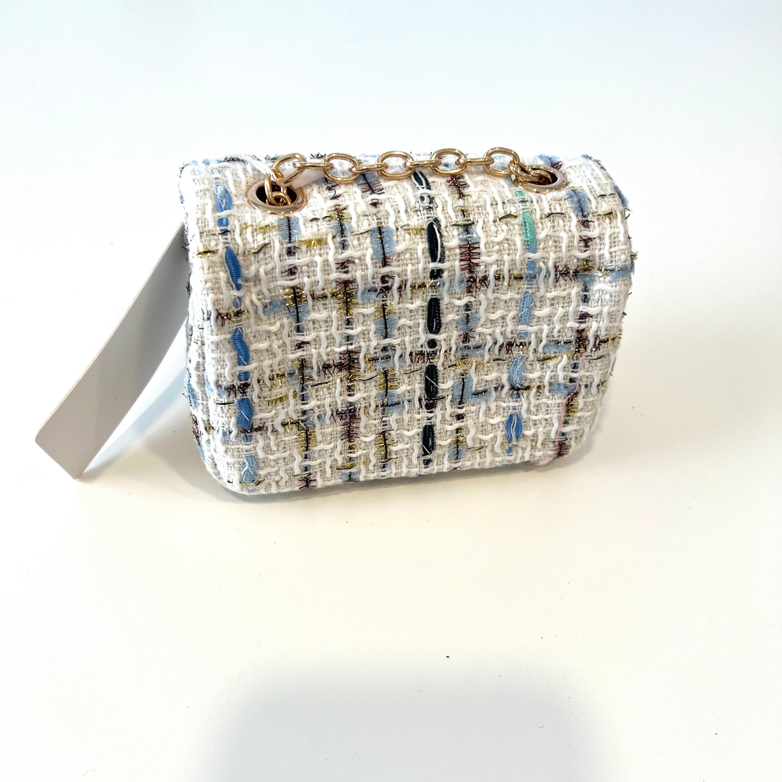 Ce Ce Co Tweed Little Lady Purse - White/Blue