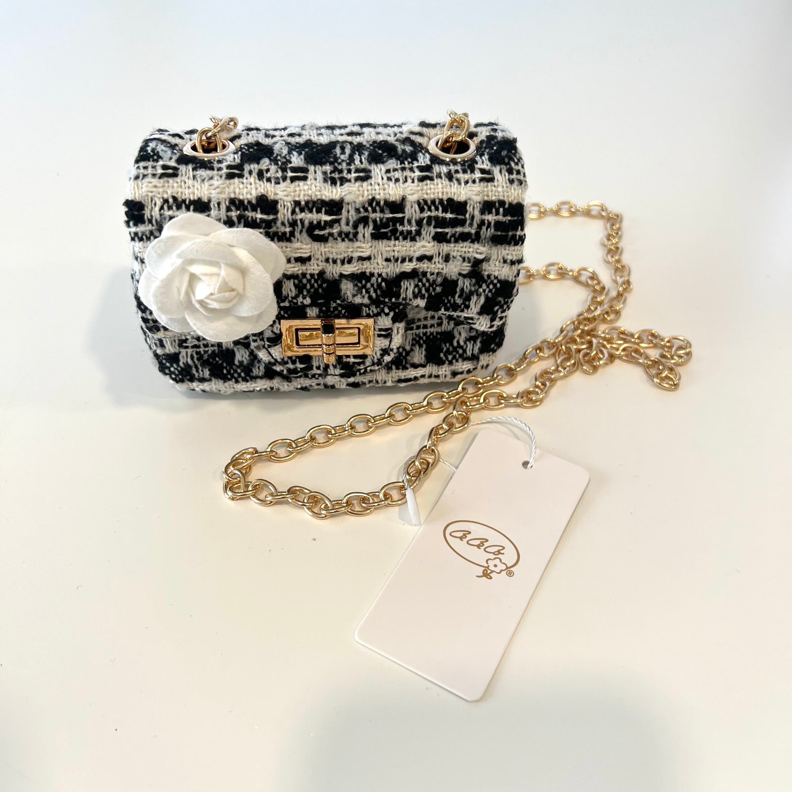 Ce Ce Co Tweed Little Lady Purse - White/Black