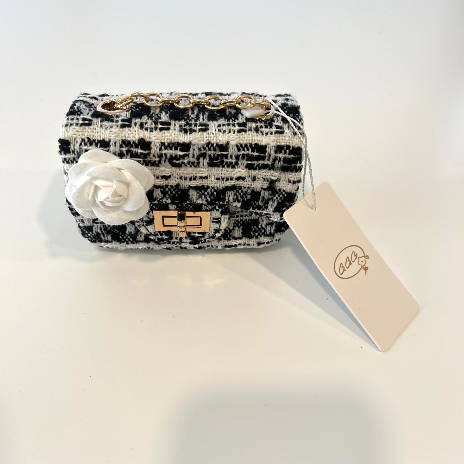 Ce Ce Co Tweed Little Lady Purse - White/Black