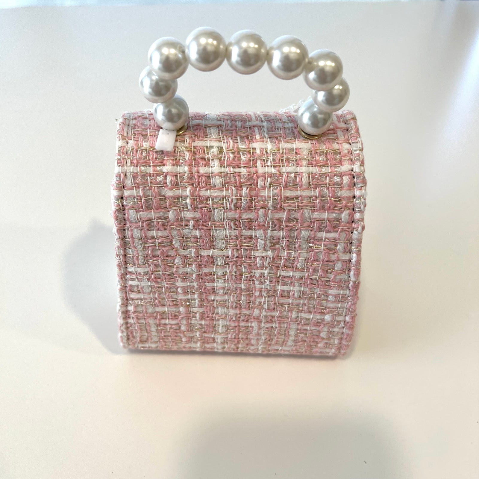 Ce Ce Co Tweed Luxe Pearl Bow Purse - Pink