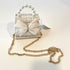 Ce Ce Co Tweed Luxe Pearl Bow Purse - White