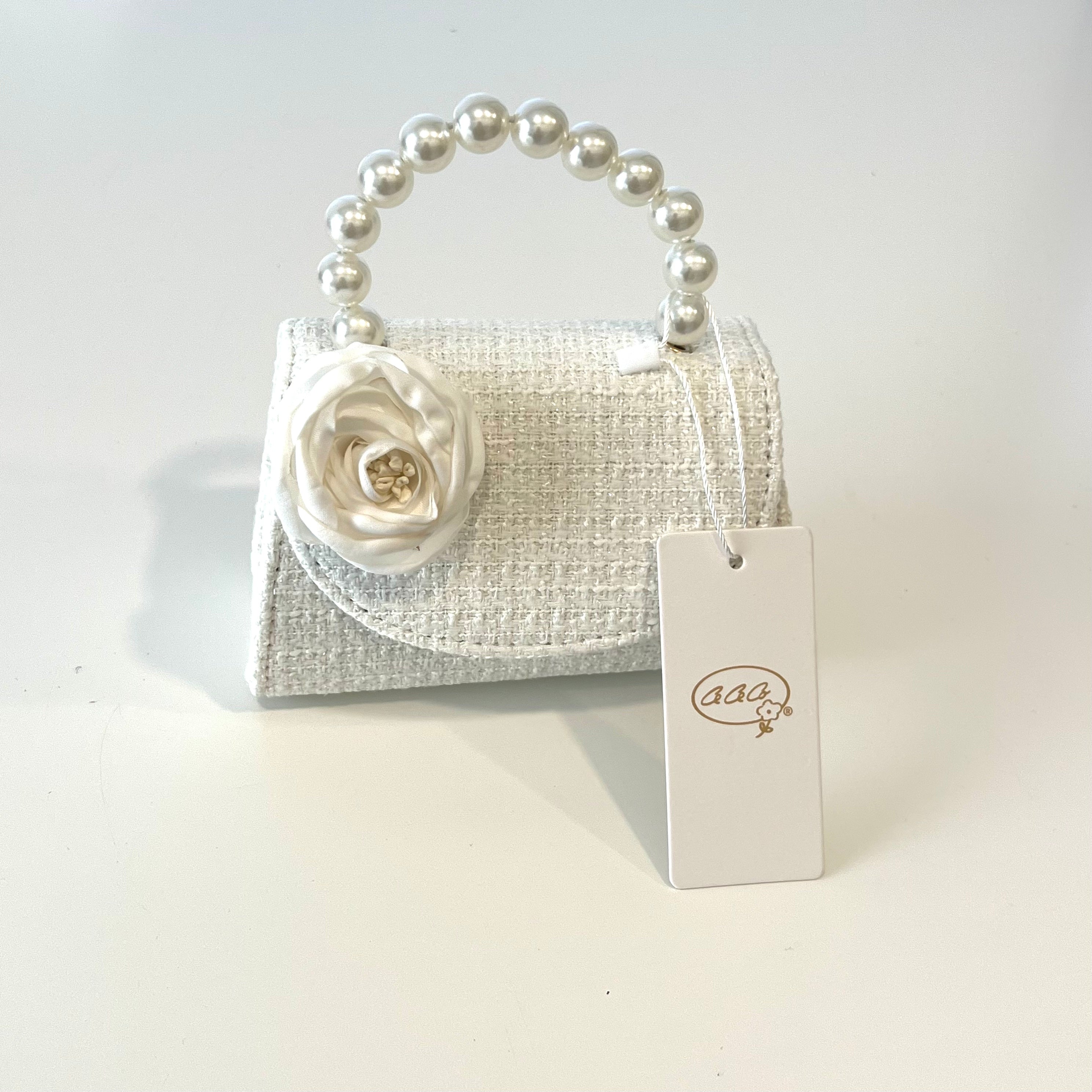 Ce Ce Co Tweed Luxe Side Peony Purse - Ivory