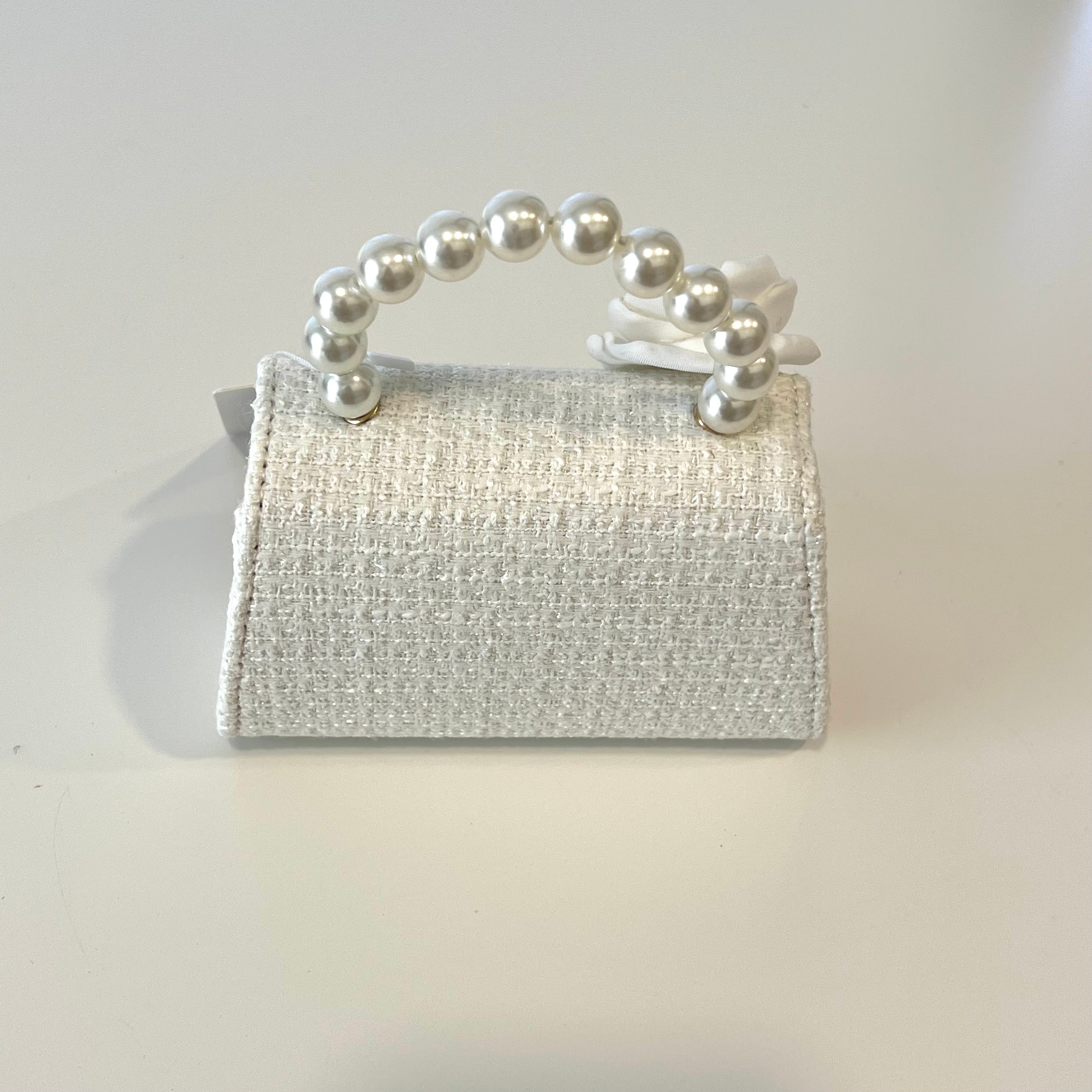Ce Ce Co Tweed Luxe Side Peony Purse - Ivory