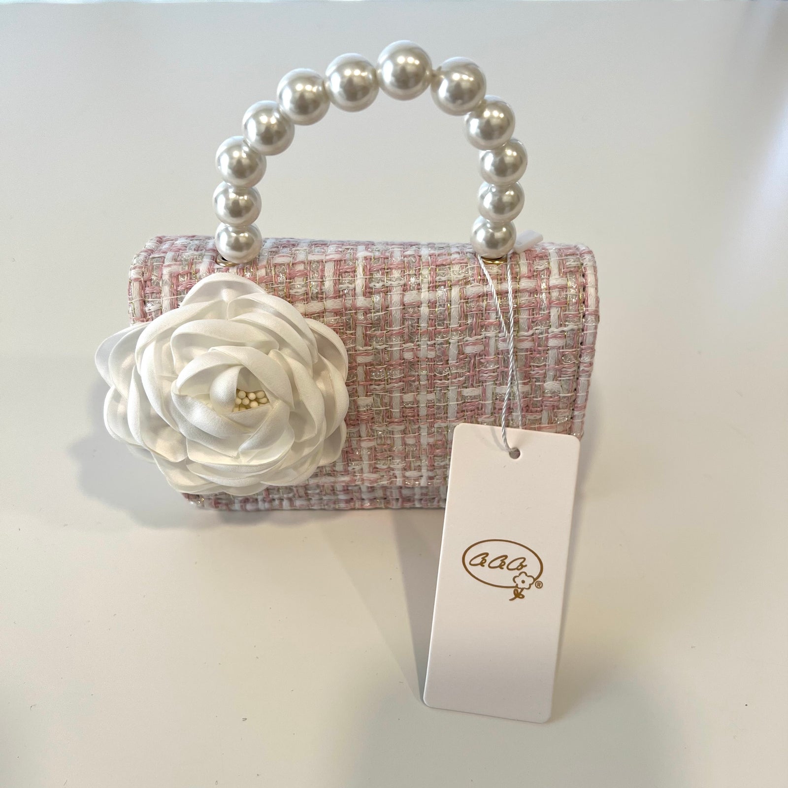 Ce Ce Co Tweed Luxe Side Peony Purse - Pink