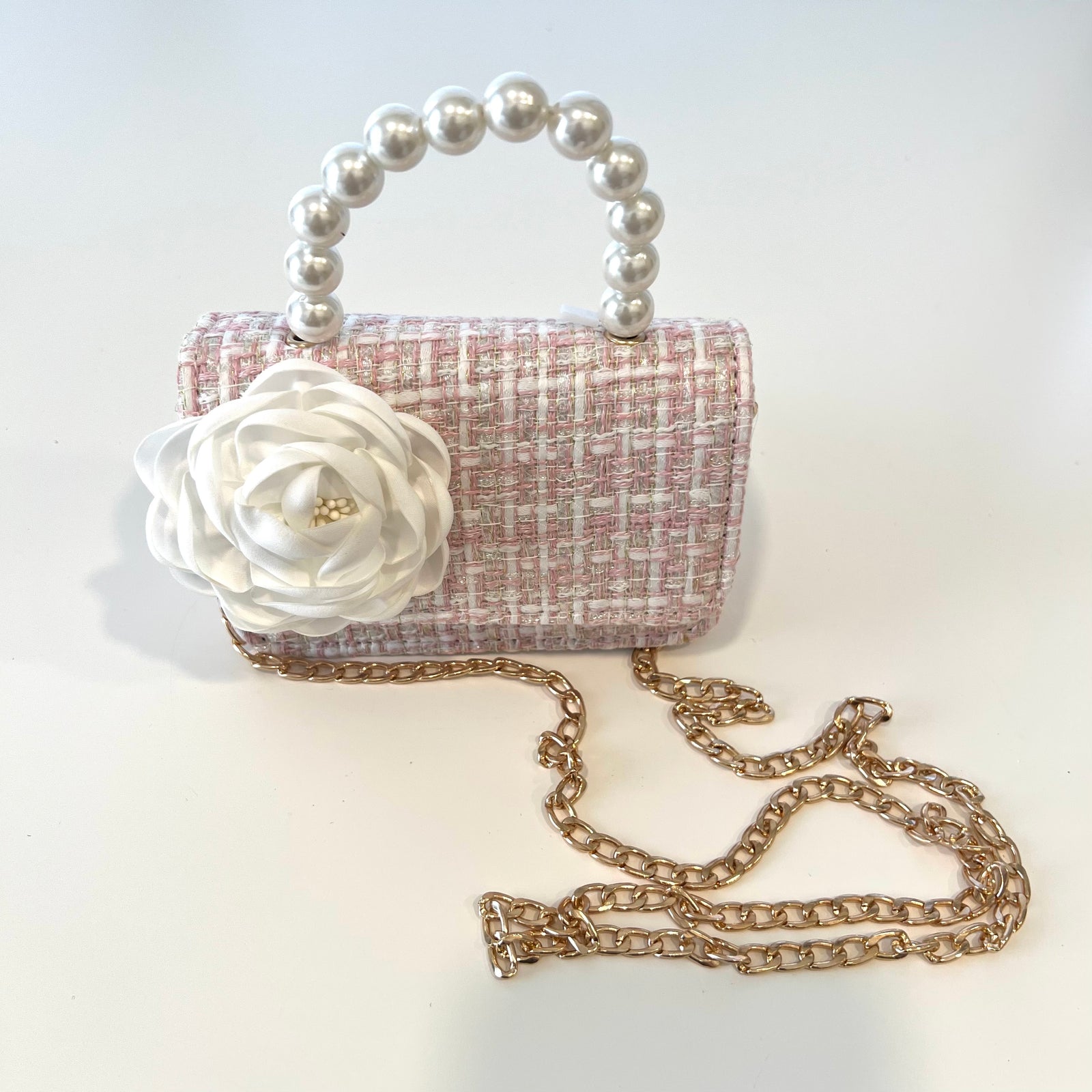 Ce Ce Co Tweed Luxe Side Peony Purse - Pink