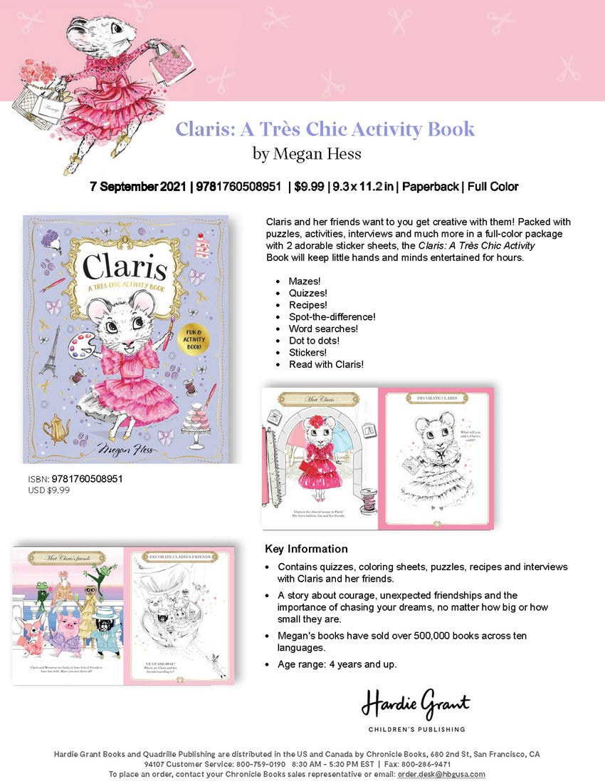 Chronicle Books Claris: A Très Chic Activity Book Volume #1