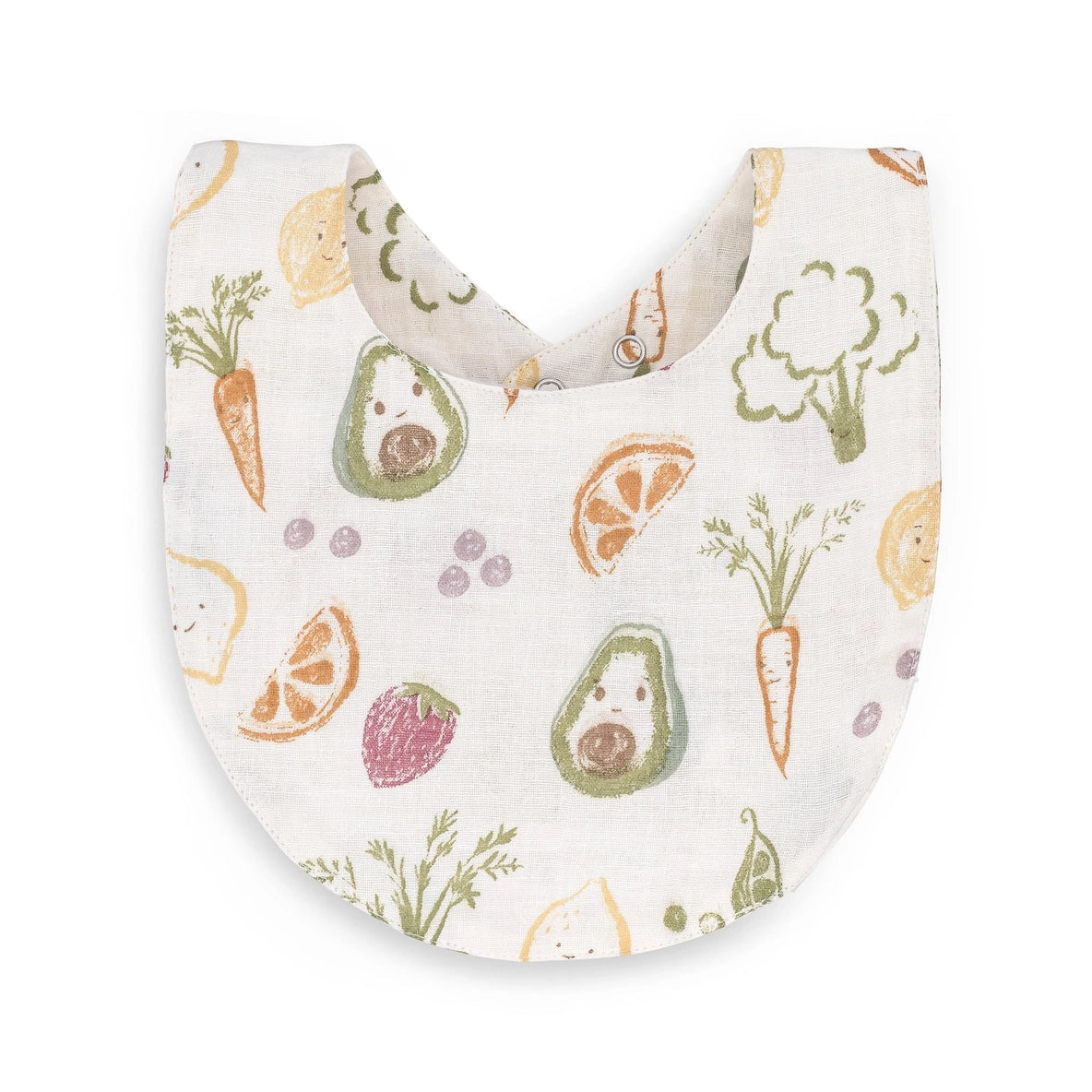 Crane Baby Clementine Fruit & Veggie Cotton Bandana Baby Bib (3 Pack)