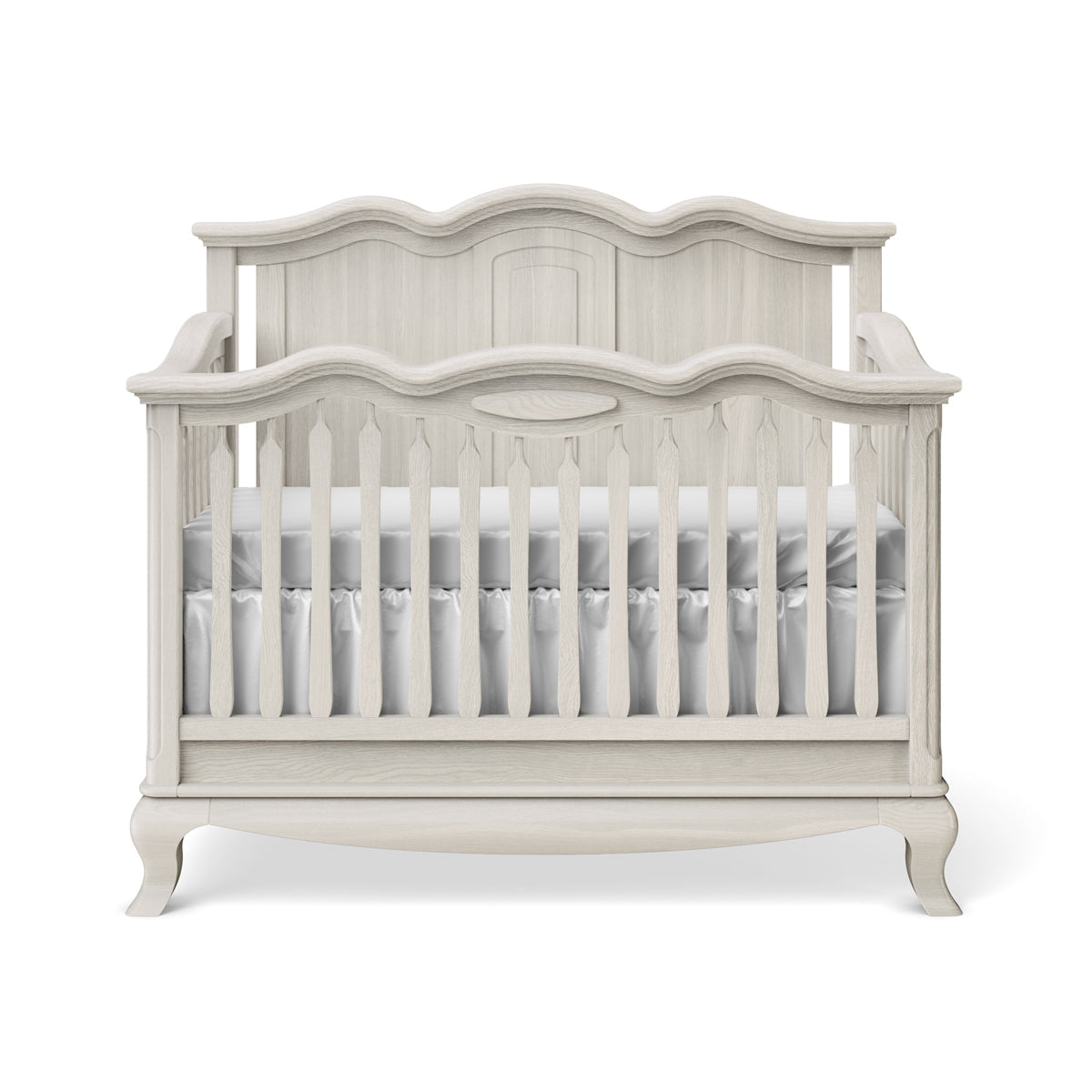 Convertible Crib Solid Back Washed White