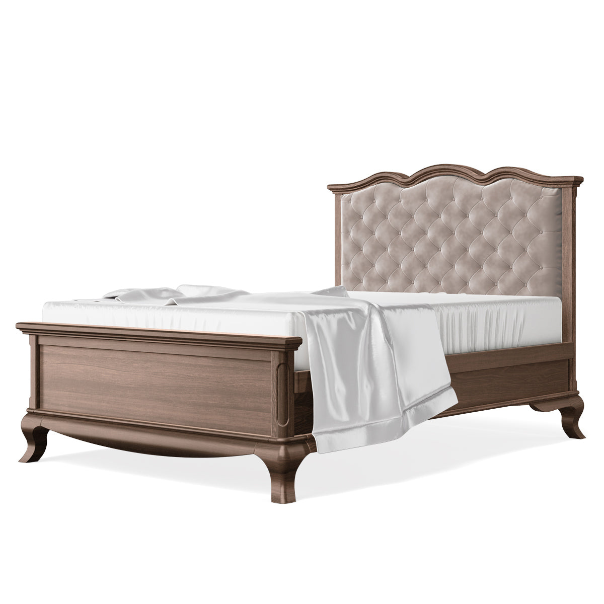 Full Bed Tufted Headboard Nocello with Beige Linen
