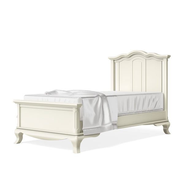 Twin Bed Solid Back Bianco Satinato