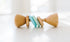 Bannor Toys Color Block Classic Rattle Wooden Baby Toy, Mint/BabyBlue