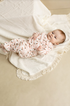Cotton Modal Zipped Footie, Apples On Cream