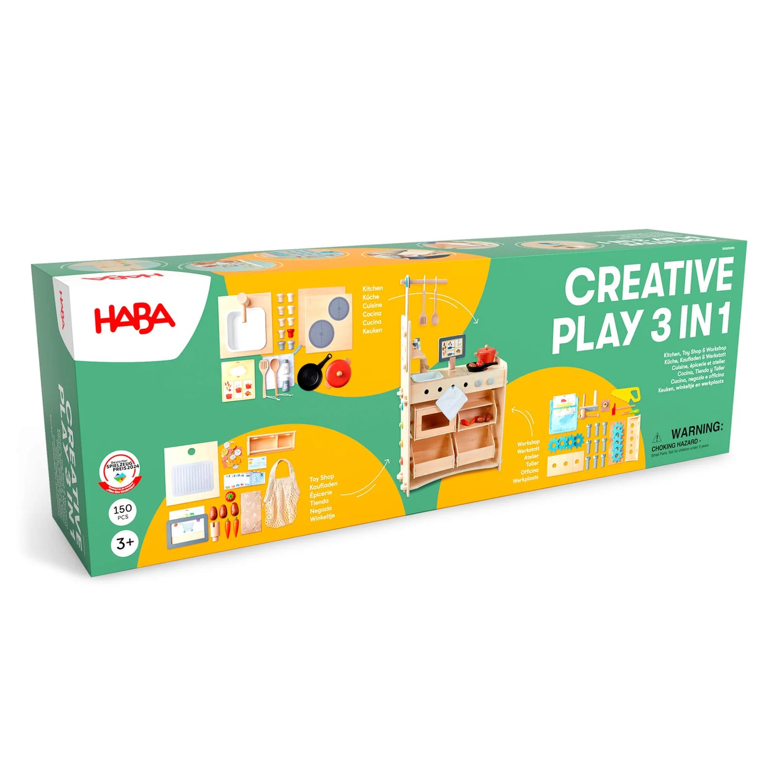 Creative Play 3 in 1 Play Kitchen, Store & Workshop