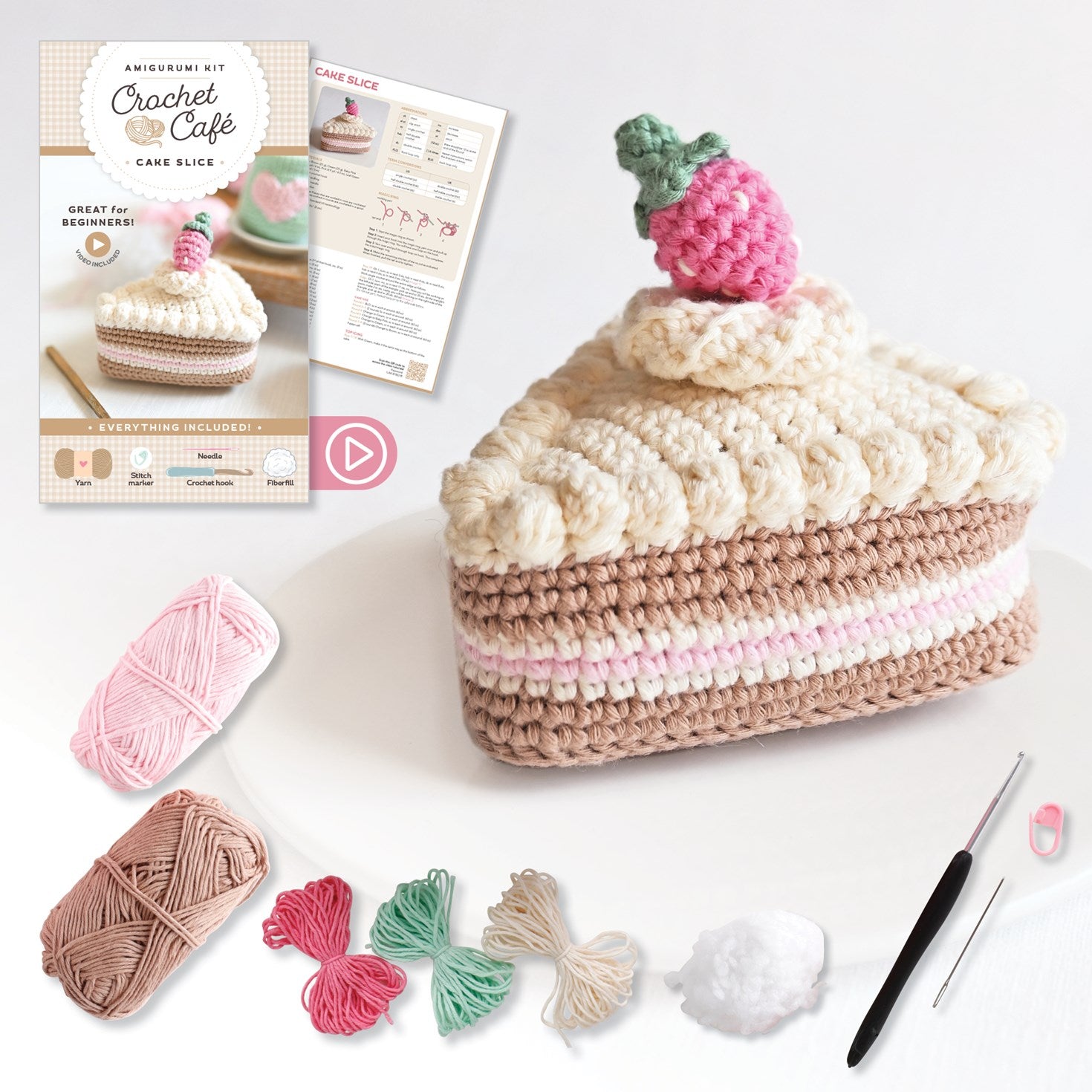 Schiffer Publishing Crochet Cafe Amigurumi Kit Cake Slice