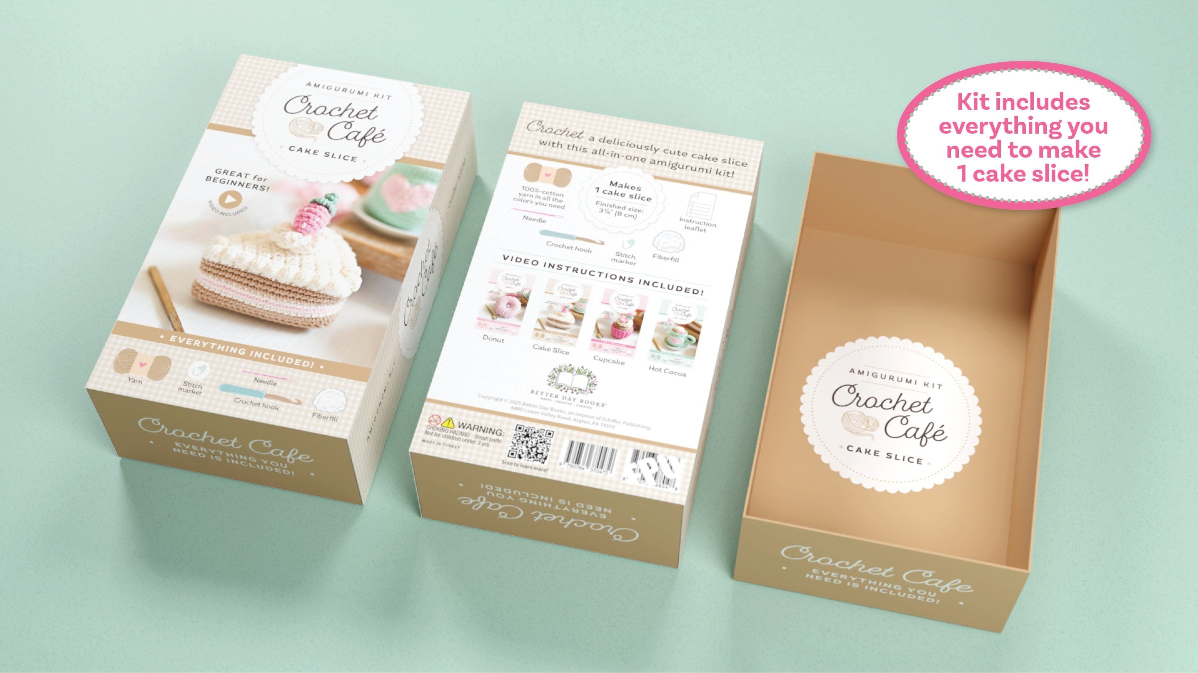 Schiffer Publishing Crochet Cafe Amigurumi Kit Cake Slice