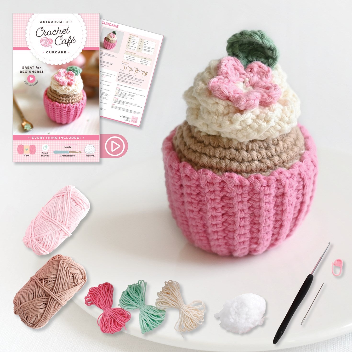 Schiffer Publishing Crochet Cafe Amigurumi Kit Cupcake