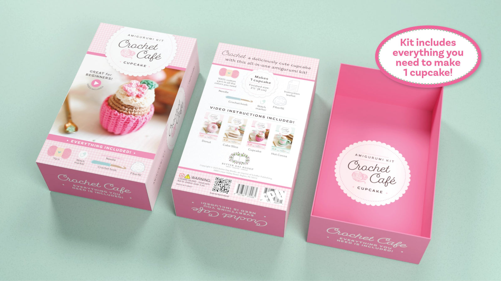 Schiffer Publishing Crochet Cafe Amigurumi Kit Cupcake