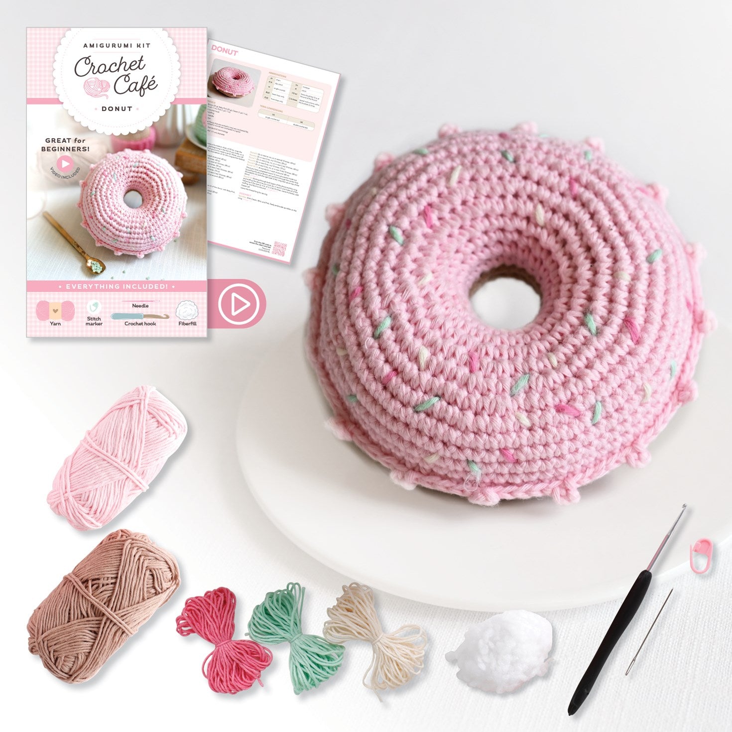 Schiffer Publishing Crochet Cafe Amigurumi Kit Donut