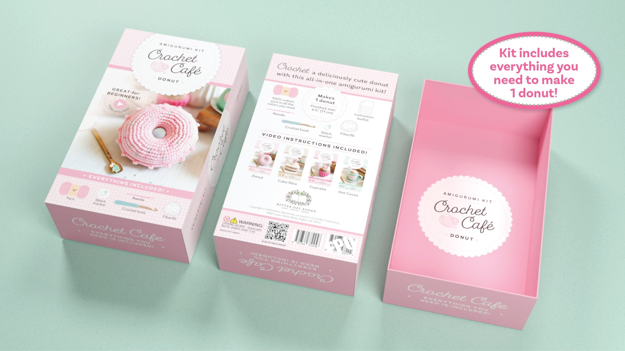 Schiffer Publishing Crochet Cafe Amigurumi Kit Donut