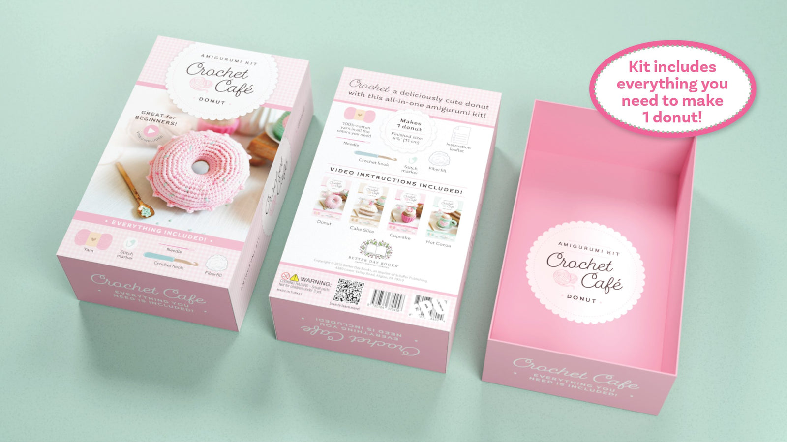 Schiffer Publishing Crochet Cafe Amigurumi Kit Donut