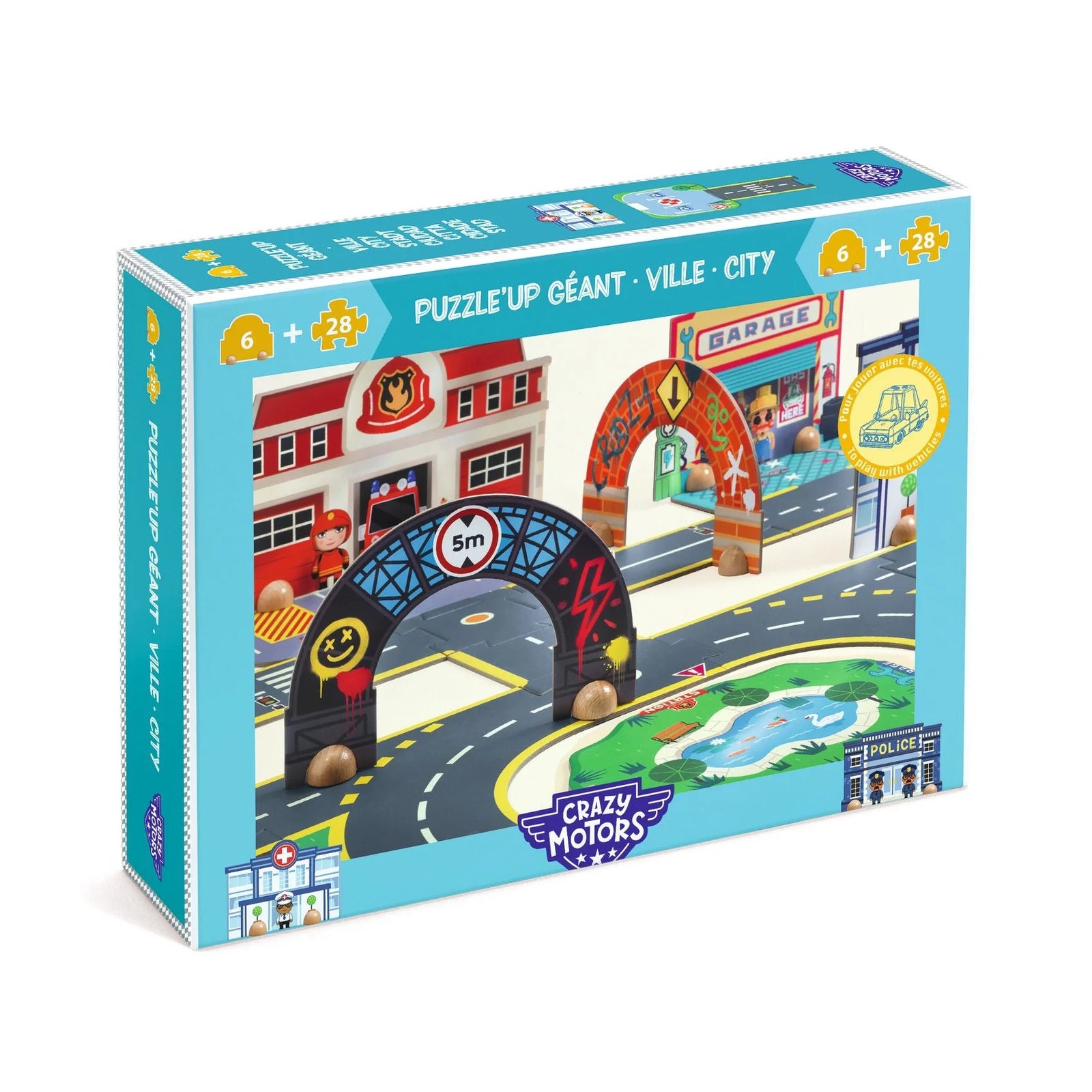 Djeco Crazy Motors Puzzle'Up Ville