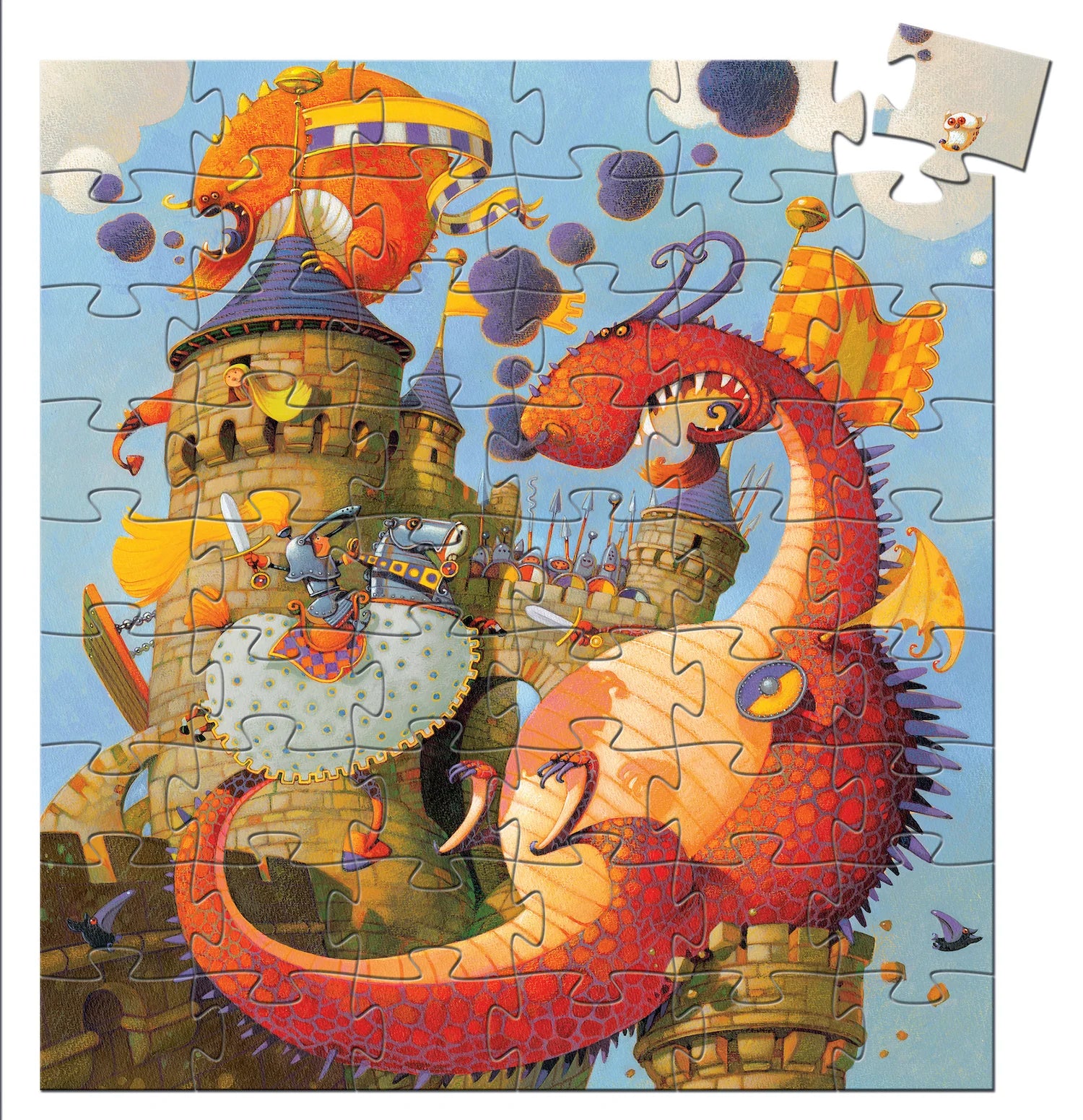 Djeco Valliant & The Dragon 54pc Silhouette Jigsaw Puzzle