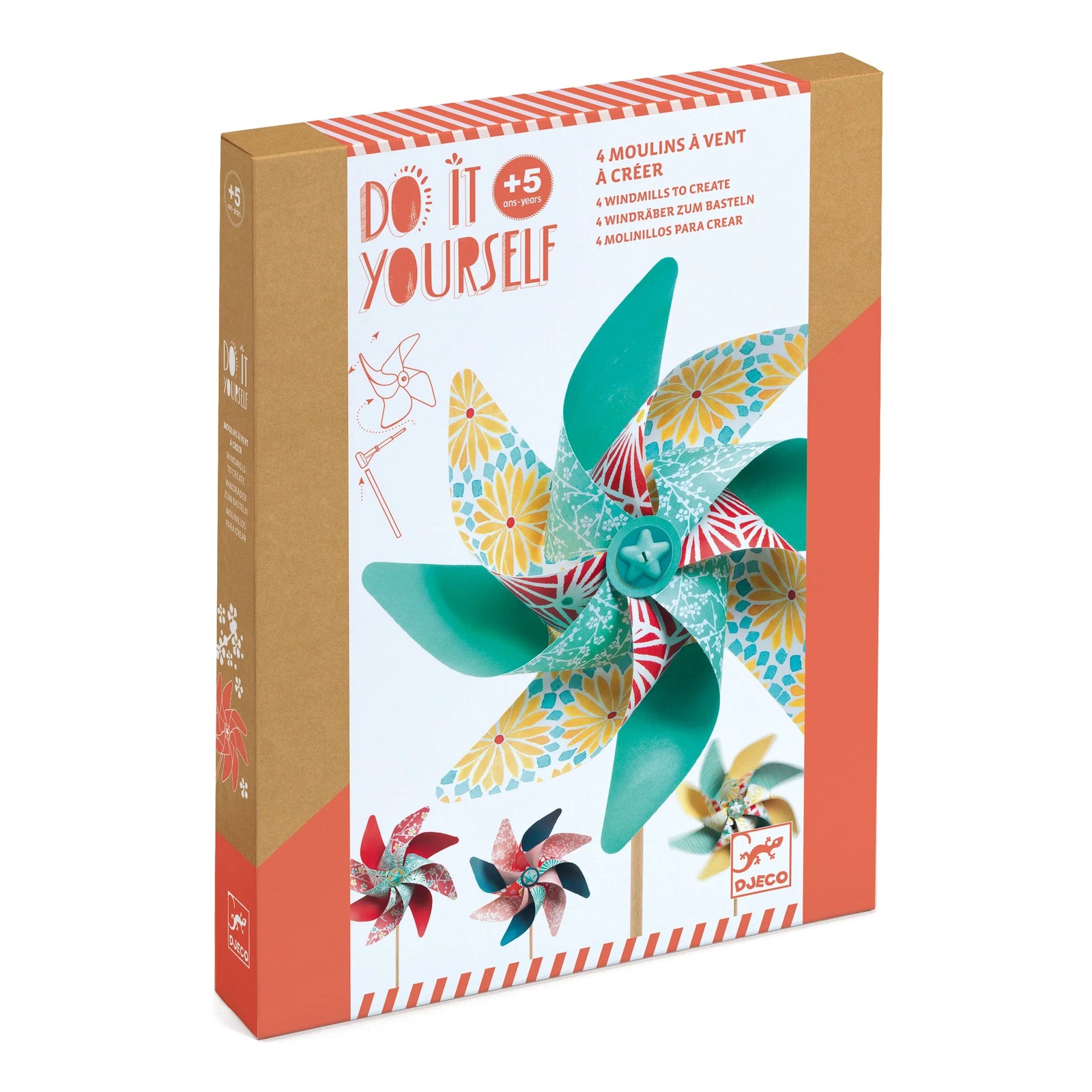 Djeco Sweet Windmills Pinwheels DIY Craft Kit