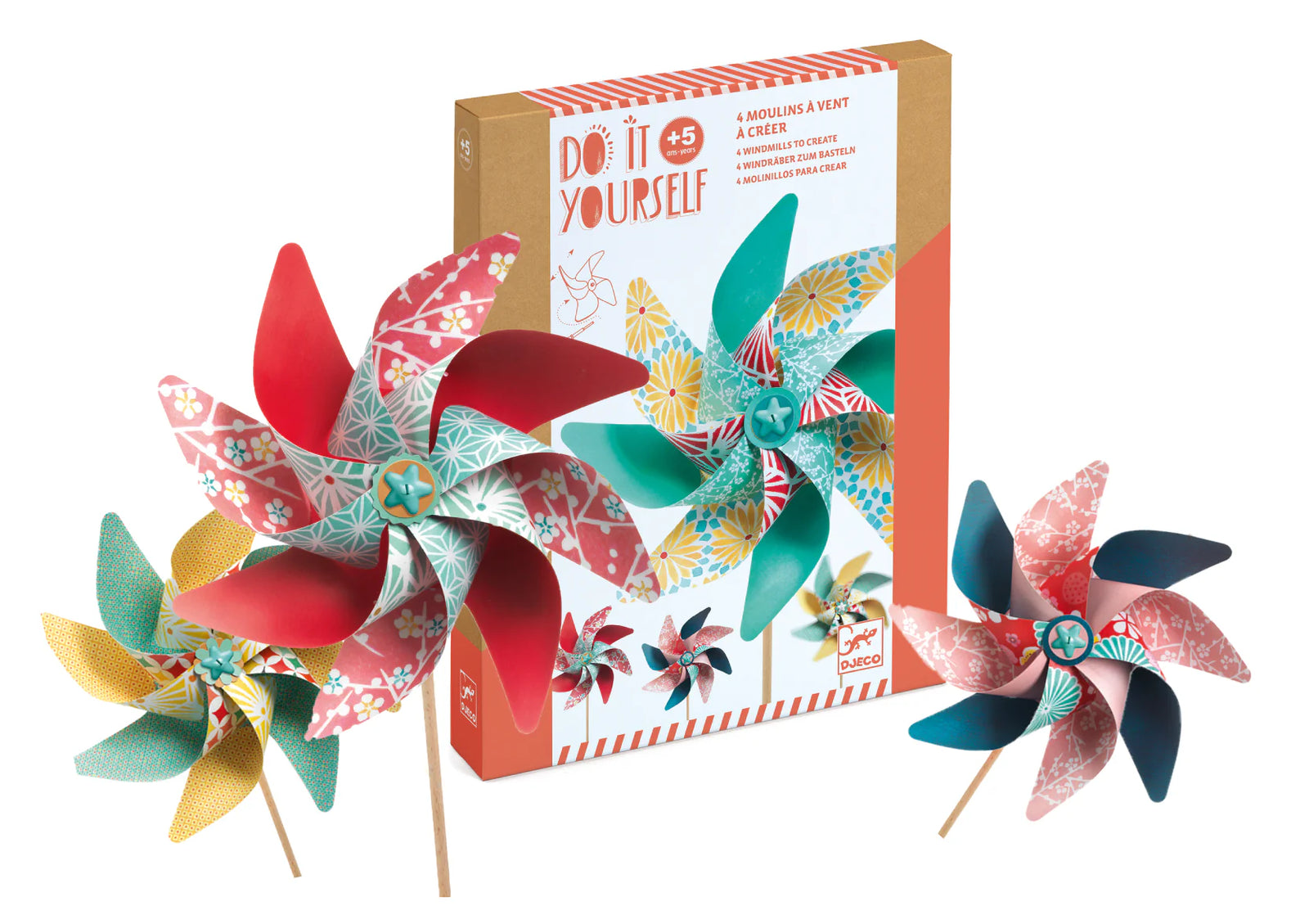 Djeco Sweet Windmills Pinwheels DIY Craft Kit