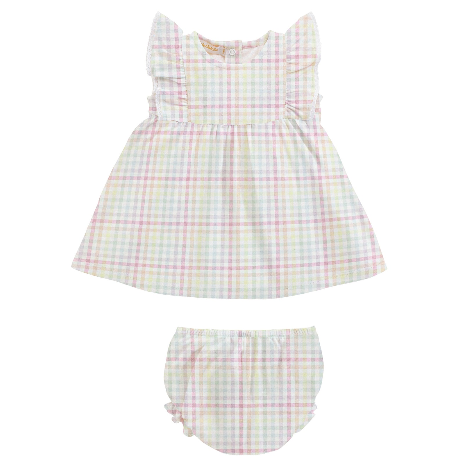 Baby Club Chic Gingham Sunshine Dress Set with Ruffle
